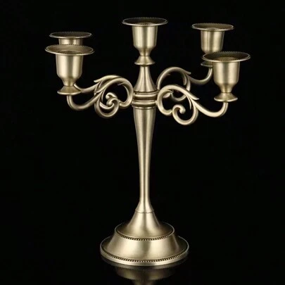 1 件合金烛台金属 5 臂/3 臂烛台家居婚礼装饰烛台活动烛台桌面装饰，家居装饰万圣节、幽灵、秋季、节日、假日、冬季、假日、节日、房间装饰，