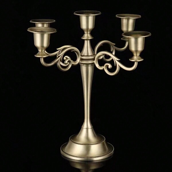 1pc Alloy Candelabra Metal 5-Arms/3 Arms Candle Holders Home Wedding Ornament Candlesticks Event Candle Stand Table Centerpiece, Home Decoration,Room Decor,Gifts Birthday Graduation