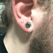 2pcs Gold Plated Ear Plugs Tunnels Gauges Screwed MIX Stretcher Piercings Earring Stainless Steel Body Jewelry