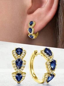 1 Pair Fashion Cubic Zirconia Hoop Earrings For Women For Wedding Anniversary Engagement Party Jewelry Valentine's Day Gift,Mom,Mother,Mother's Day,Gift