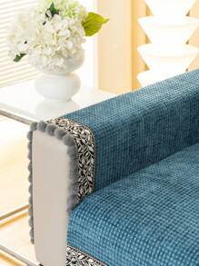 1pc All Season Universal Sofa Seat Cushion Cover, Modern Minimalist Non-Slip Fabric Sofa Throw Pillow Slipcover, Removable Machine Washable, Fits L-Shaped Chaise And 1-4 Seater Sofa