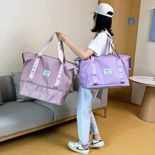 大容量可折叠多功能防水旅行袋，用于旅行收纳袋、化妆包、化妆包、度假收纳袋、大容量化妆品收纳化妆盒，用于口红、刷子、护肤品、手机、硬币、小物品，适用于家庭、礼物、度假和节日万圣节圣诞节多功能用途 - 黑色 - 查看 8