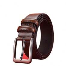 2024 Fashionable Versatile Business/Western/Casual Belt, Genuine/Faux Leather Belt For Men, Pin Buckle, Middle-Aged/Young, Korean Style For Jeans