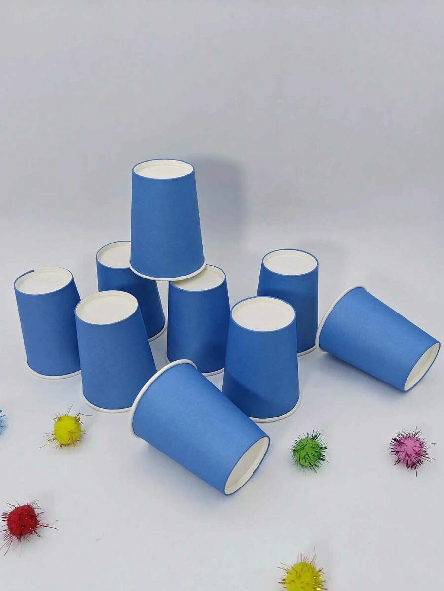 Disposable Solid Color Birthday Paper Cup DIY Paper Cup Hot Or Cold ...
