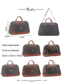 Mala de Viagem Impermeável Envio Cor Aleatória Marrom Azul Escuro Mala Unissex Masculina Feminina Bolsa de Academia Fitness