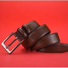 2024 Fashionable Versatile Business/Western/Casual Belt, Genuine/Faux Leather Belt For Men, Pin Buckle, Middle-Aged/Young, Korean Style For Jeans