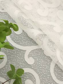 1片白色藤蔓花卉蕾絲雕花紗簾，適用於客廳、臥室、餐廳、廚房 - 白色 - 查看 9