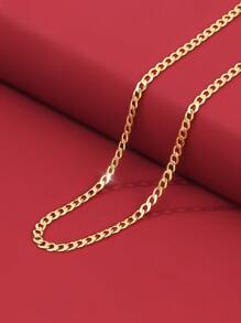 S925 Sterling Silver 18k Gold Plated Necklace For Women, Choker Style, Gold, Colorful, Bare Chain, Spring, Gold, Long, Thick