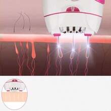 Depilador Feminino Recarregável Máquina Depilação Elétrico - Rosa chiclete - Visão 4