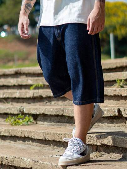 Bermuda Jeans Masculino Shorts Balão Estilo Skatista Largão