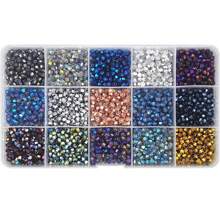 1 Box About 900pcs 4mm Bicone Crystal Beads For Jewelry Making Faceted Bicone Glass Beads For DIY Bracelets Necklaces Earrings Suncatcher Craft Beading With Container Box - 4mm Pointed Beads - View 1