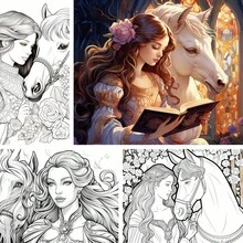 1本藝術塗色書，原版升級紙張加厚22頁塗色書，假日生日派對禮物，減壓，消磨時間塗鴉，繪畫，素描藝術書 - 831 single printing - 查看 5