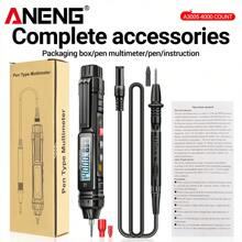 ANENG A3005數字電測筆式4000計數專業計量儀器非接觸自動電壓歐姆二極管測試器，適用於工具 - 黑色 - 查看 14