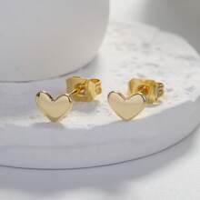 1 Par de Pendientes de botón de Moda con diseño sencillo de Flor hueca, adecuados para mujeres para usar como caídas decorativas en la vida cotidiana (Hechos de Material de Cobre), Mujeres pendientes de joyería de moda y de nicho - Plateado - Ver 16