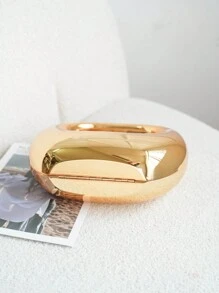 Cross-Border New European And American Style Large-Capacity Electroplated Women Clutch Bag For Wedding Party ABS Evening Banquet Bag Concave Shape Hand-Held Dress Bag - Gold - View 7