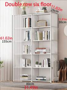 1 chiếc giá treo quần áo bằng vải không dệt & ống thép dễ lắp ráp, tủ quần áo lưu trữ di động cho phòng ngủ hoặc nhà cho thuê - trắng - Xem 8