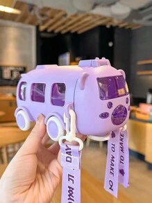 1PC Cute Bus Shaped Car Water Bottle With Straw, Outdoor Portable Pop-Up Lid Large Capacity Drinking Cup - Multicolor - View 8