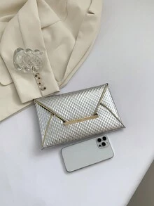 Bộ ly hợp trang trí bằng kim loại màu bạc thời trang xuân hè mới với họa tiết kim loại ấn tượng và nắp đậy dành cho nữ, thích hợp để đựng hồ sơ và tài liệu. - Bạc - Xem 6