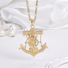18k Gold Plated Anchor Pendant Necklace - Pendant Necklace - View 2