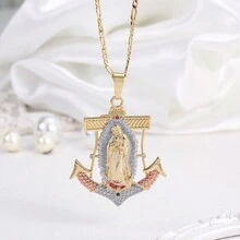 18k Gold Plated Anchor Pendant Necklace - Pendant Necklace - View 1