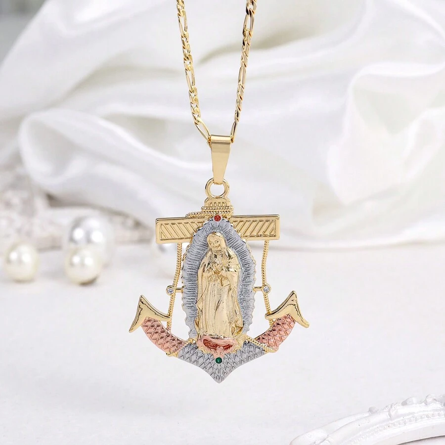 18k Gold Plated Anchor Pendant Necklace - Pendant Necklace - View 1