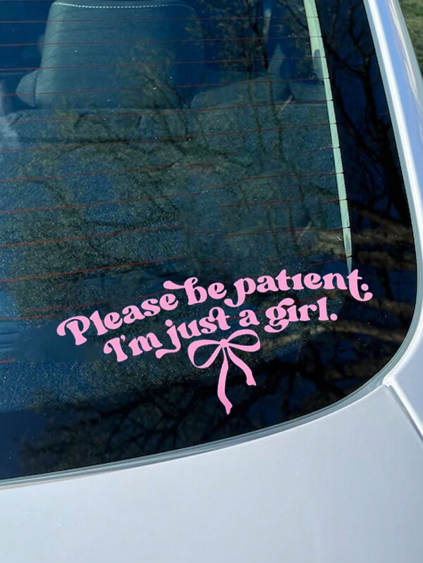 Please Be Patient I'm Just A Girl - Funny Car Decal Car Window Bow Sticker Girly Decal Car Decal Cute Car Decals For Women