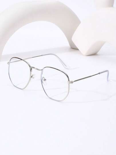 1 件装防辐射无度数眼镜，黑色/金色镜框，男士，缓解眼疲劳，预防近视，眼镜配件