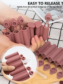 1pc Mini Ice Cube Tray With Lid, Six Ice Cube Molds, Suitable For Bottled Beverages - Pink - View 1