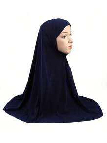 1pc Women Hijab Solid Color Face Slimming Head Scarf And Small Robe, Turban Headband, Sun Blocker And Decorative Undercap For Abaya Daily Under Cap Women Veil,Beach,Holiday - Multicolor - View 7