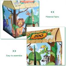 1 pezzo Tenda da gioco per bambini con motivo parco di animali selvagici, forma creativa, portatile, spazio da gioco immaginativo per interni ed esterni, angolo lettura, regalo perfetto per il compleanno degli amici per esplorare divertimento e interattività, amore di San Valentino