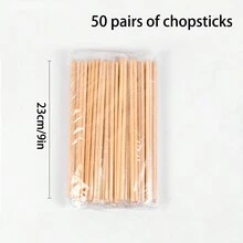 50 pares de palillos desechables empacados individualmente para fiestas en restaurantes, cubiertos desechables - Amarillo - Ver 2