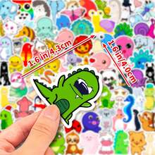 100 hojas de pegatinas de graffiti de animales de caricatura frescos y lindos de tamaño pequeño (4cm) - Multicolor - Ver 6
