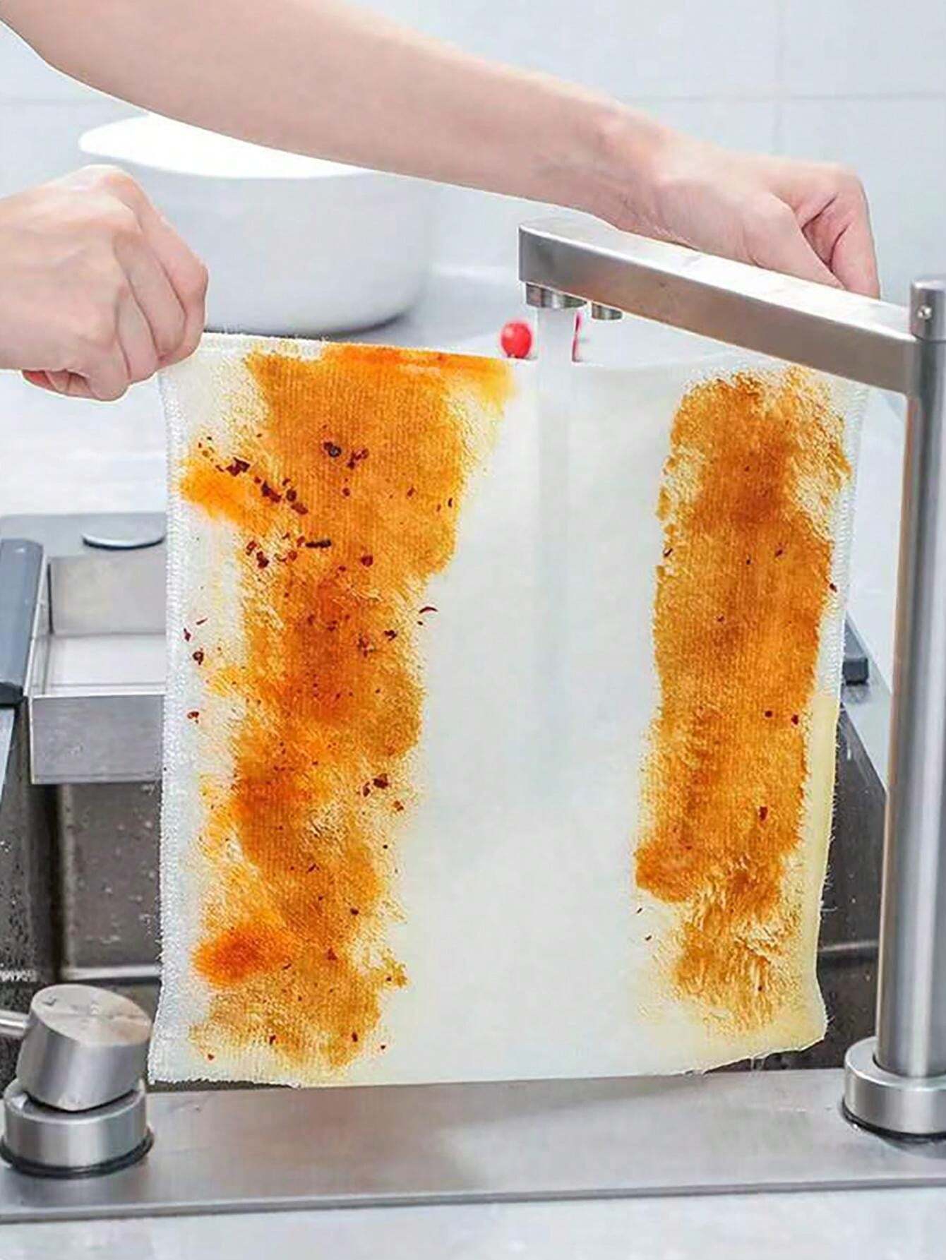 Absorbent Bamboo Fiber Dish Cloths, Kitchen Dishwashing Cloth, OilFree