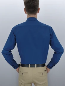 Men Shirts - 寶藍色 - 查看 2