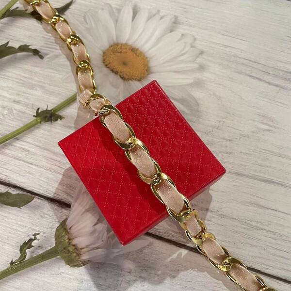 Plush & Metallic Chain Handmade DIY Clothing Accessory Double-Sided Knit Little  Decorative Trim Edging Belt With Neck Chain