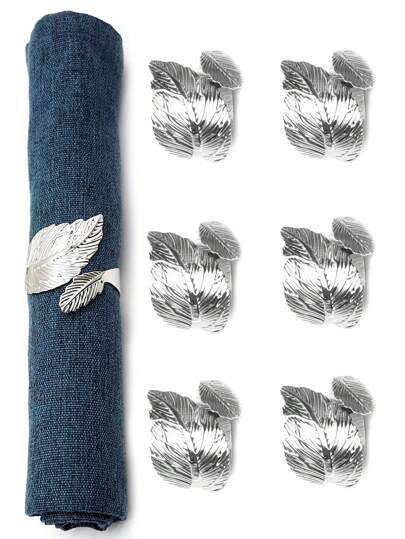 2-24pcs Set Gold-Color Leaf Shape Napkin Rings, Shiny Metal Napkin Rings For Dinner Table Decoration, Fashion Autumn Napkin Rings Bulk, Suitable For Christmas, Easter, Wedding, Party, Elegant Table Setting Gift Ideas