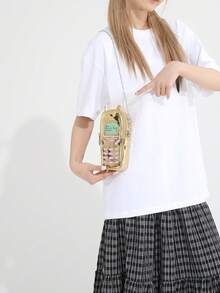 Túi xách nữ mùa hè cổ điển mới, Túi đeo vai điện thoại di động dễ thương bằng kim loại bóng PU thời trang, Túi xách mini cho trẻ em, Túi xách nữ dây thừng mỏng chống nước, Túi nhỏ bề mặt gương, Quà tặng lý tưởng cho lễ hội - Vàng - Xem 2