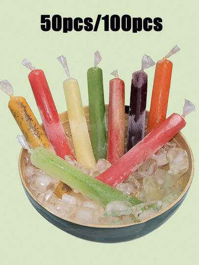 50pcs/100pcs/200pcs/300pcs 冰棒袋，冰棒模具袋，手工冰棒，健康零食，酸奶吧，DIY冷冻冰淇淋袋，厨房用品，用于制作冰棒，酸奶，冰糖，果汁冰沙，水果冰沙，可用于家庭厨房，餐厅