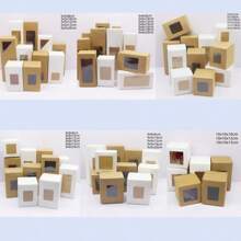 10 pezzi di scatole di carta bianca/kraft/regalo di varie misure da 5/6/7/8/9 cm, scatole per caramelle da matrimonio