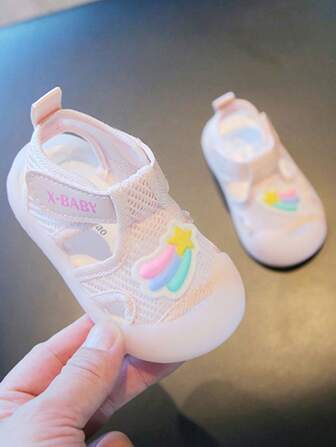 New Summer Style Cartoon Jelly Sandals For 6 Months-3 Years Old Boys And Girls, Anti-Slip, Soft Bottom, Easy To Put On And Take Off With Hook-And-Loop Design