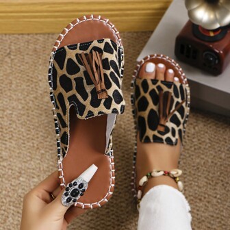 女式休閒戶外平底拖鞋