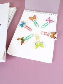 6 piezas Clips de papel en forma de mariposa mixta creativos separadores de libro - Multicolor - Ver 4