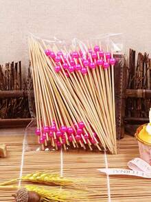 100pcs/Pack Disposable Fruit Picks, Bar Restaurant Cocktail Sticks, Sushi Toothpicks, Decoration Picks - Multicolor - View 11