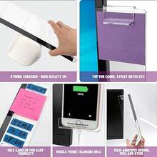 1入組辦公桌配件和2入組電腦螢幕便條板，多功能訊息板，創意透明螢幕側面板，帶便利貼和手機座，適用於辦公室和家庭工作空間 - 透明 - 查看 4