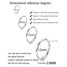 6 cái/bộ bông tai dạng vòng đơn giản - Vàng - Xem 4