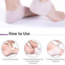 2 Pairs Of Gel Heel Protectors, Transparent - White - View 4