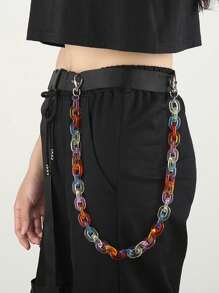 1pc Multi-Layered Colorful Y2K-Style Acrylic Lady Pants Chain - Multicolor - View 5