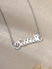 Simple Fashion Personalized Female Custom Butterfly Stainless Steel Name Necklace Mother's Day Valentine's Day To Commemorate Graduation Girlfriends Birthday Gift Valentines