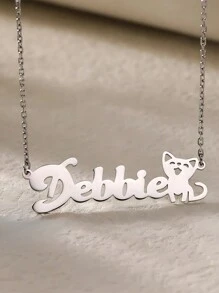 Simple Fashion Personalized Female Custom Butterfly Stainless Steel Name Necklace Mother's Day Valentine's Day To Commemorate Graduation Girlfriends Birthday Gift Valentines