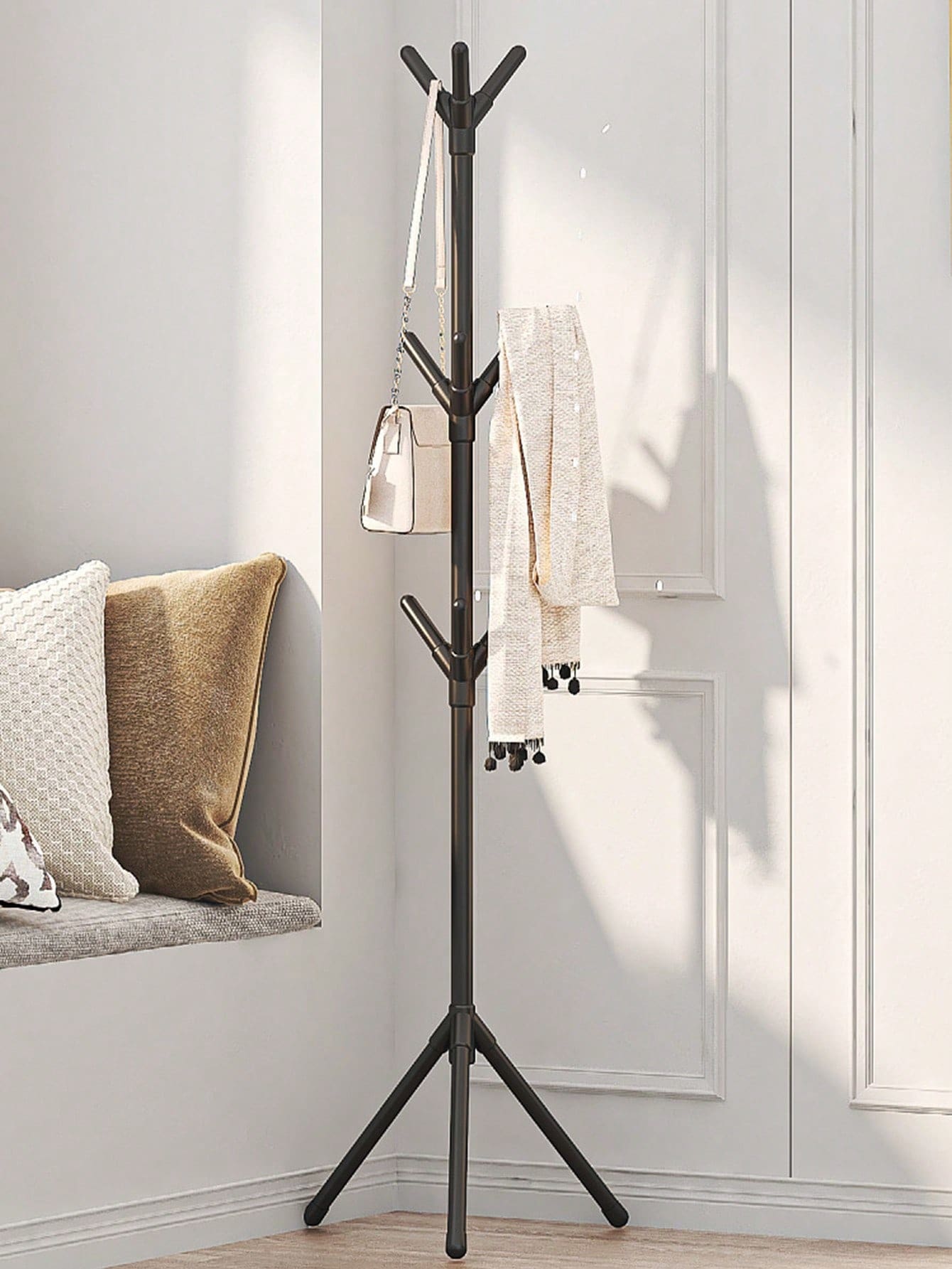Standing Coat Rack Metal Coat Rack For Hanging Clothes 3 Levels